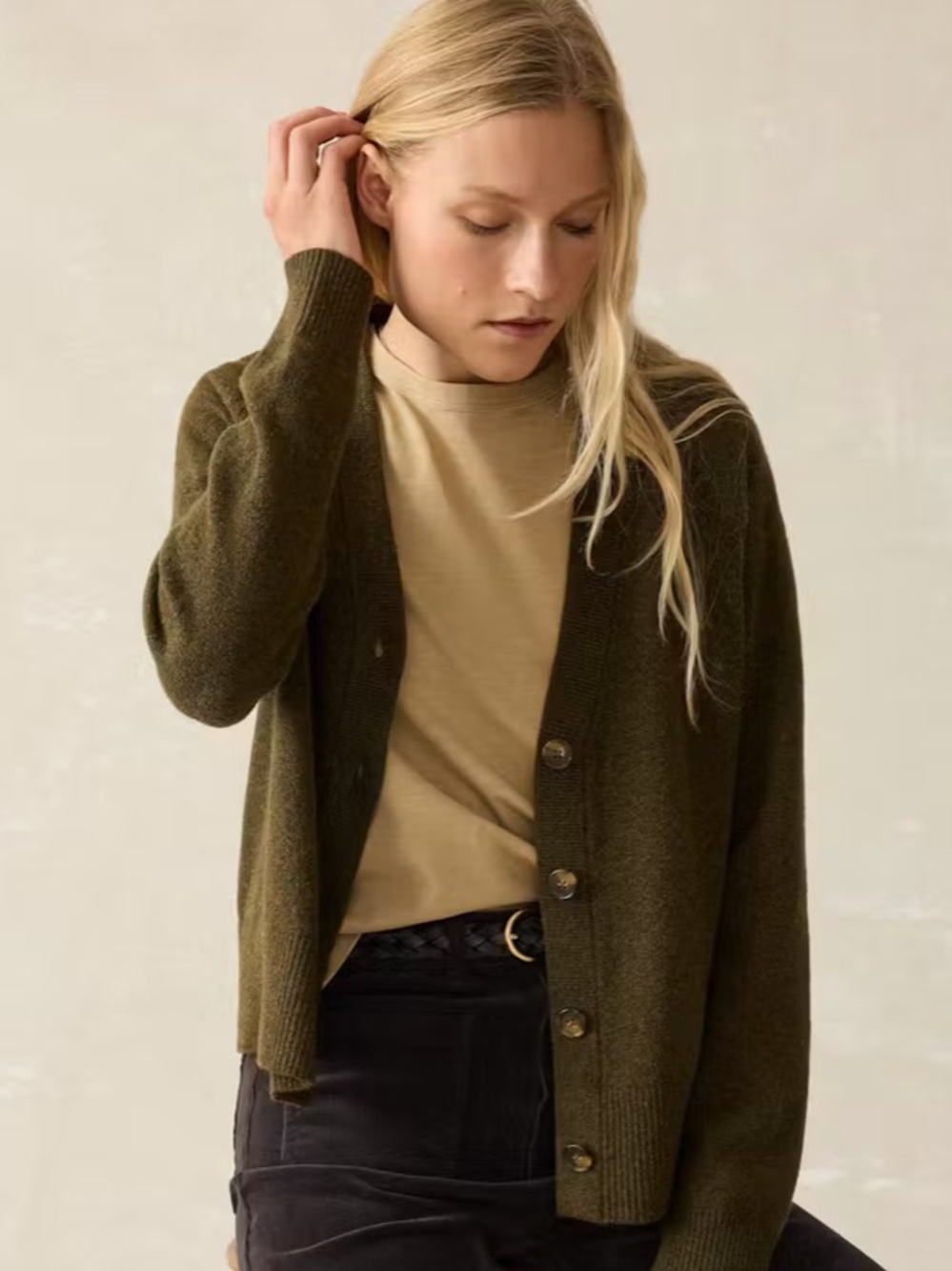 Faherty Jackson Cardigan Button‑Front organic cotton medium